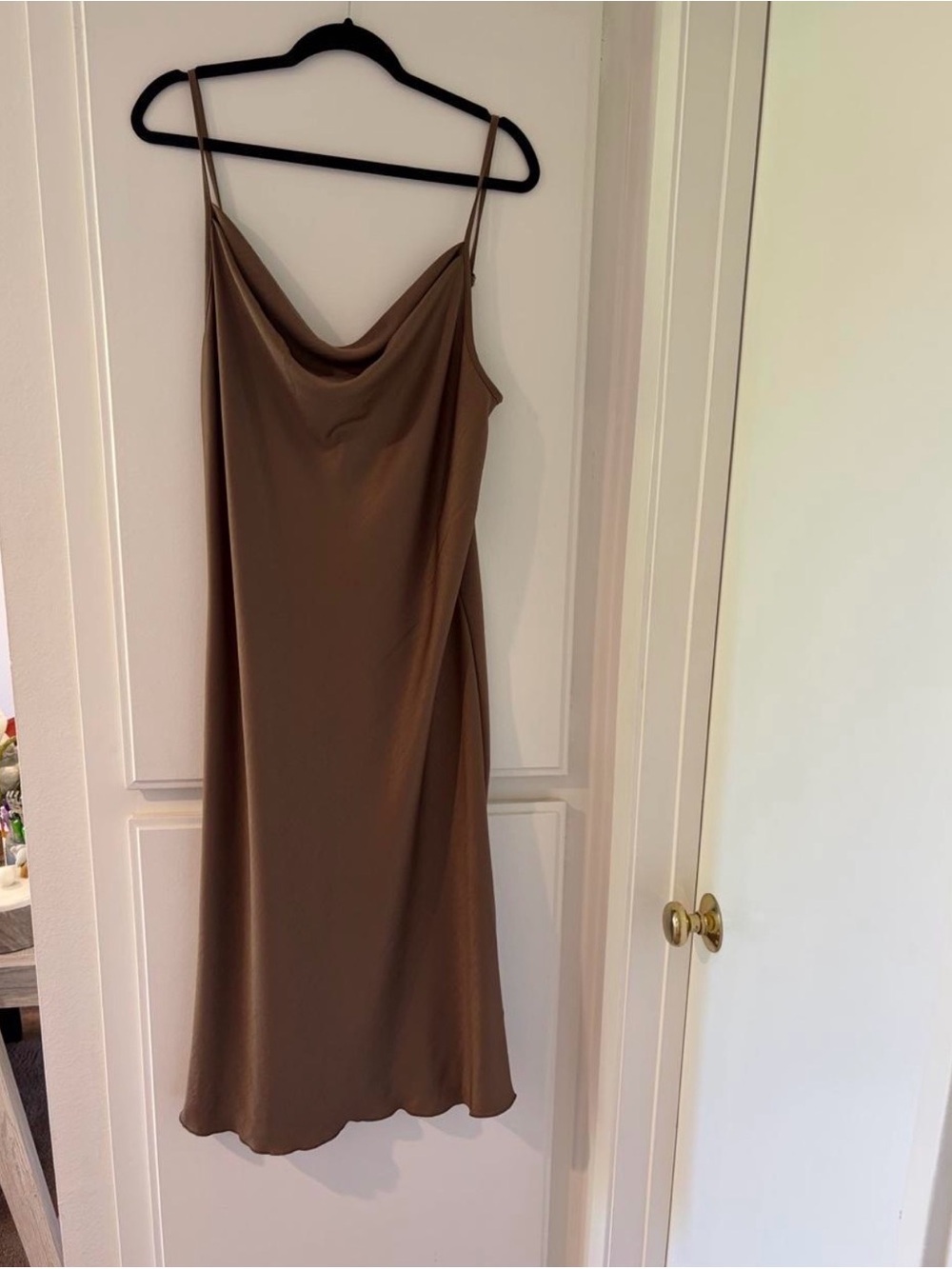 Bebe cowl neck satin dress